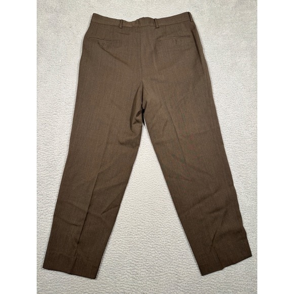 Hugo Boss Other - Hugo Boss Mens Brown 100% Virgin Wool Pleated Dress Pants Straight Leg 34x30